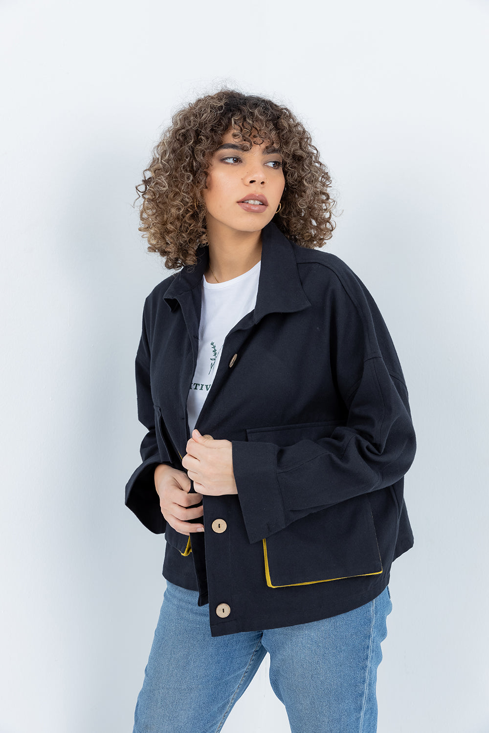 causal jacket with two huge pocket