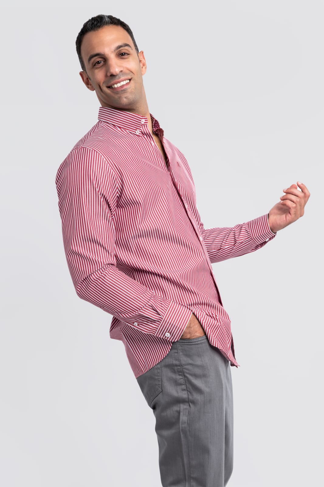 cotton long sleeves regular fit-stripe shirt(RSC/02/C-B)