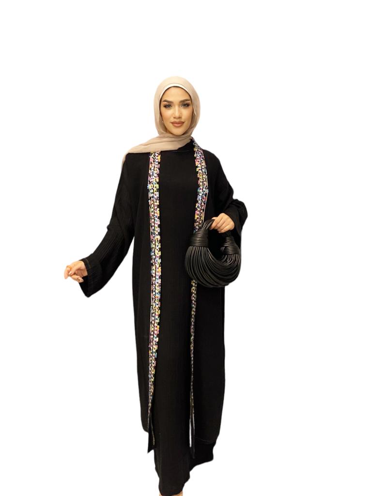 washed linen dress set