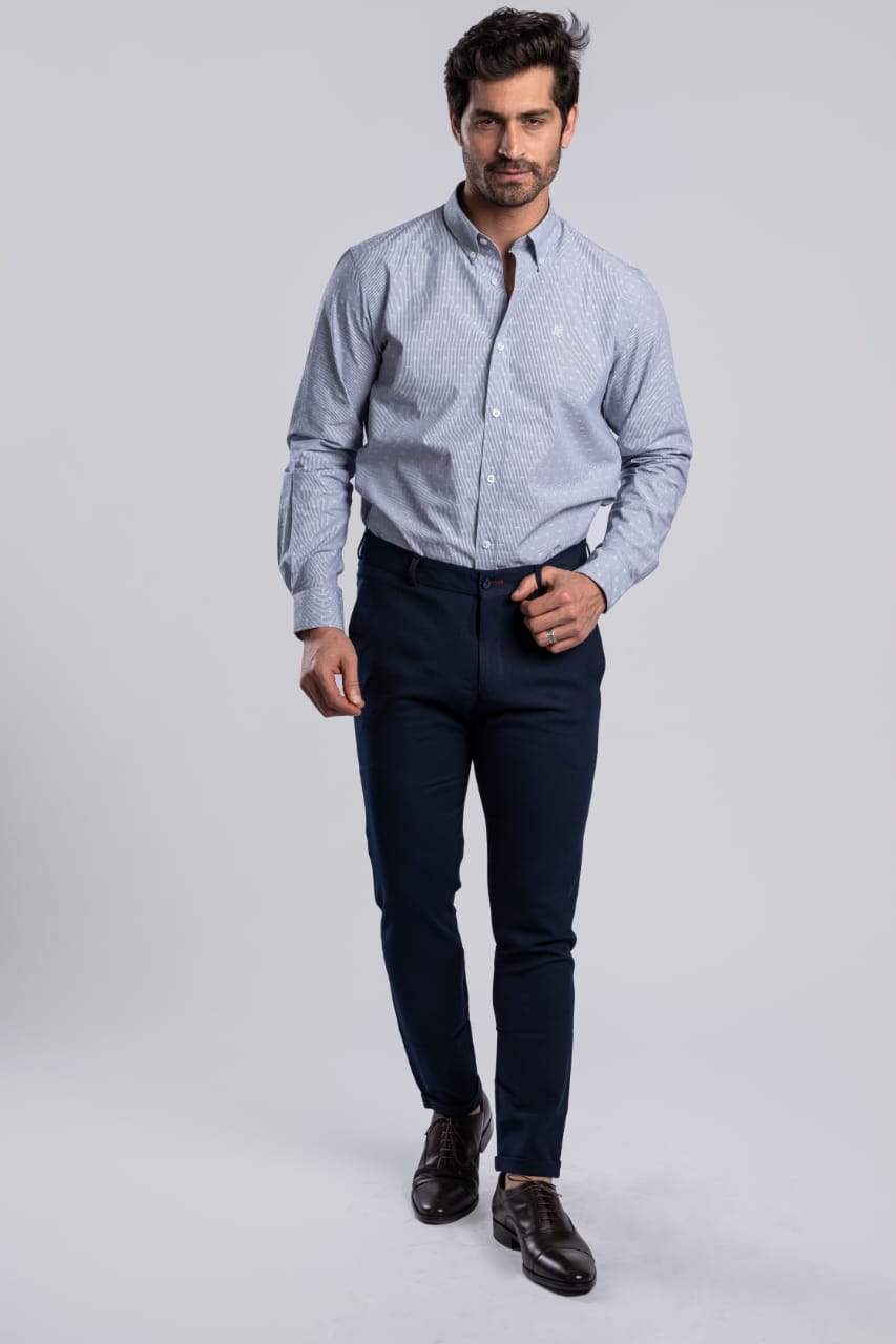 cotton long sleeves regular fit-dobby shirt (RSC-01)