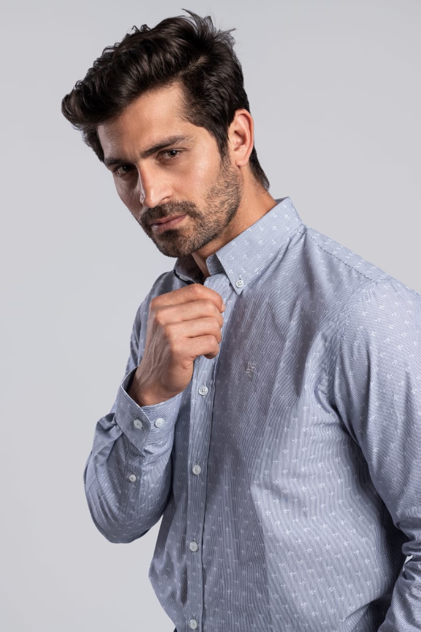 cotton long sleeves regular fit-dobby shirt (RSC-01)