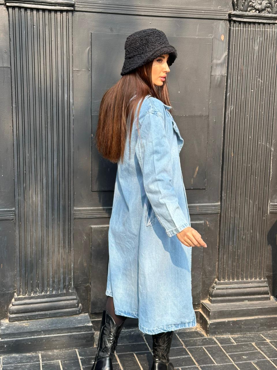 denim embroidery coat