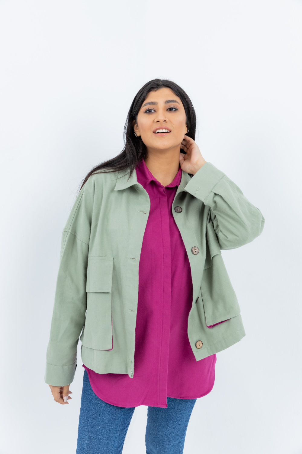 causal jacket with two huge pocket